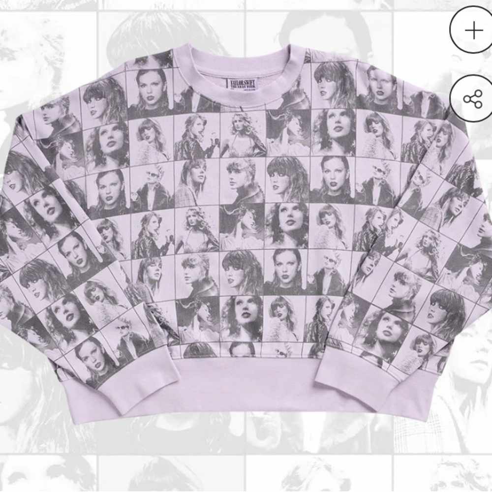 Taylor Swift The Eras Tour Cropped Lavender Pullover